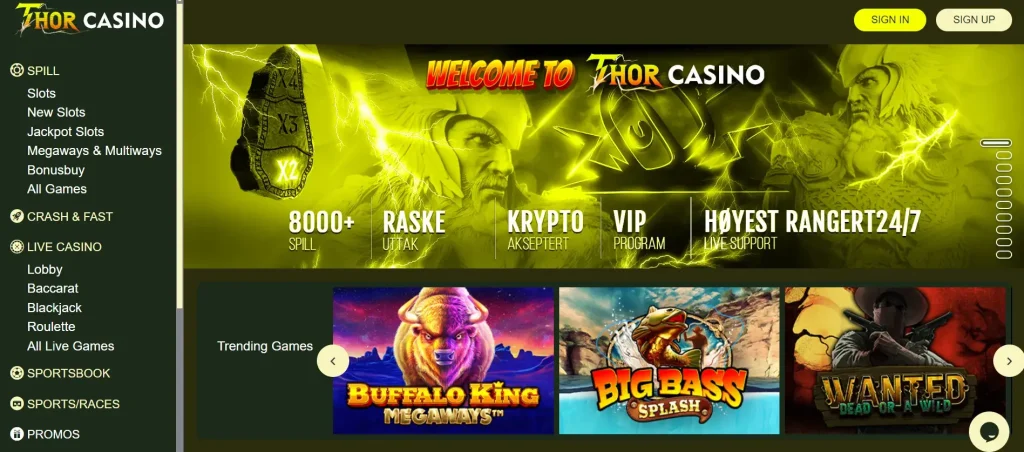 Hovedside Thor Casino